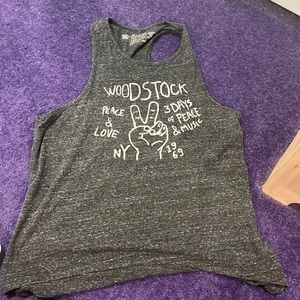 Dark gray razor back tank